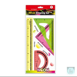 Zestaw geometryczny KEYROAD Neon, 4 elem., 30cm, zawieszka, mix kolorów