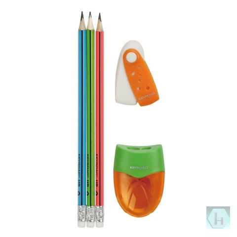 Zestaw szkolny KEYROAD Pencil Set, 5 elementów, blister, mix kolorów