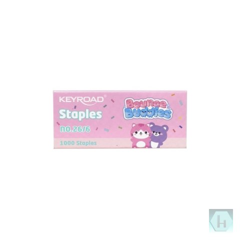 Zszywacz mini KEYROAD Bounce Buddies, 1000 zszywek, blister, mix kolorów