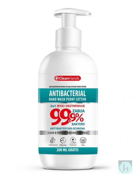 Antybakteryjne mydło w płynie CLEANHANDS, 300ml + 200ml