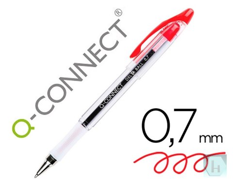 Długopis Q-CONNECT Delta, z wymiennym wkładem, 0,7mm, czerwony