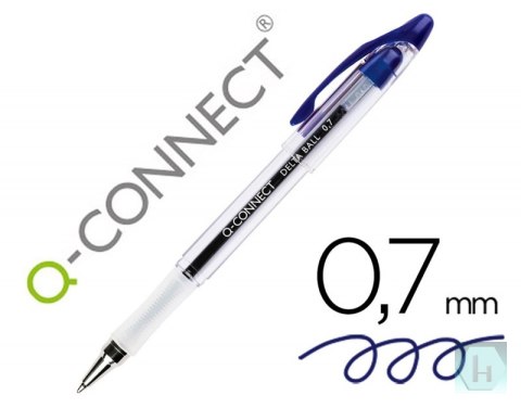 Długopis Q-CONNECT Delta, z wymiennym wkładem, 0,7mm, niebieski