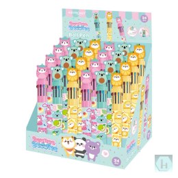 Długopis automatyczny KEYROAD Bounce Buddies, 10 kolorów wkładu, 0,7mm, pakowane na displayu, mix kolorów