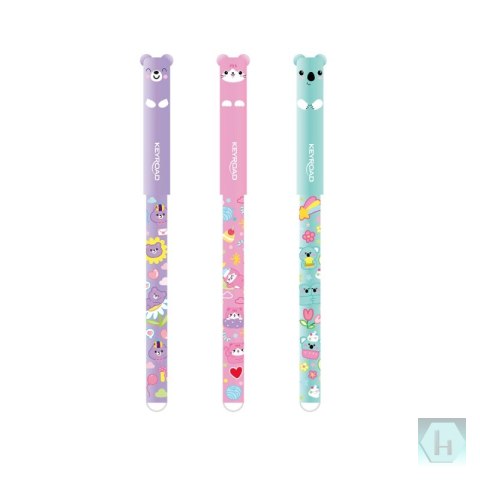 Długopis wymazywalny KEYROAD Bounce Buddies, 0,6mm, pakowane na displayu, mix kolorów