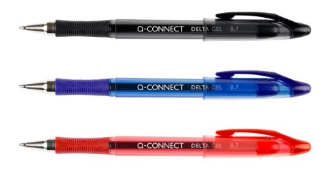 Długopis żelowy szybkoschnący Q-CONNECT, 0,7mm, czerwony