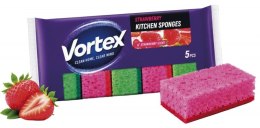 Gąbka kuchenna VORTEX, 5 szt., zapach truskawkowy, mix kolorów