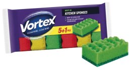 Gąbka kuchenna VORTEX Wavy 3D, 5+1 szt., mix kolorów