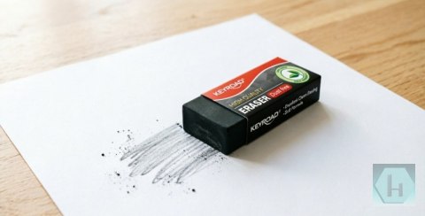 Gumka do ścierania KEYROAD, techniczna, 2 szt., blister, czarna