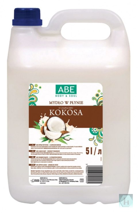 Mydło w płynie ABE, 5l, kokos
