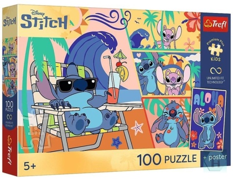 Puzzle 100-el. Premium Plus Kids Plażowe dni Disney Lilo&Stitch 16553, Trefl