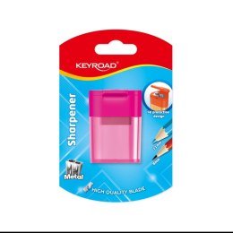 Temperówka plastikowa KEYROAD, podwójna, z pojemnikiem, blister, mix kolorów