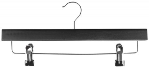 Wieszak na spodnie drewniany DONAU HOME, 35x17x1,2cm, 10 szt., czarny