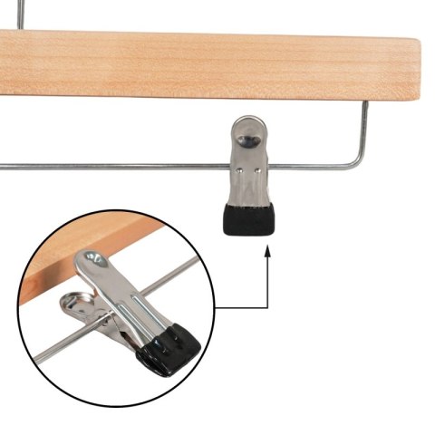 Wieszak na spodnie drewniany DONAU HOME, 35x17x1,2cm, 10 szt., naturalny