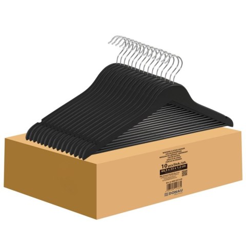 Wieszak na ubrania drewniany DONAU HOME, 44,5x23x1,2cm, 10 szt., czarny